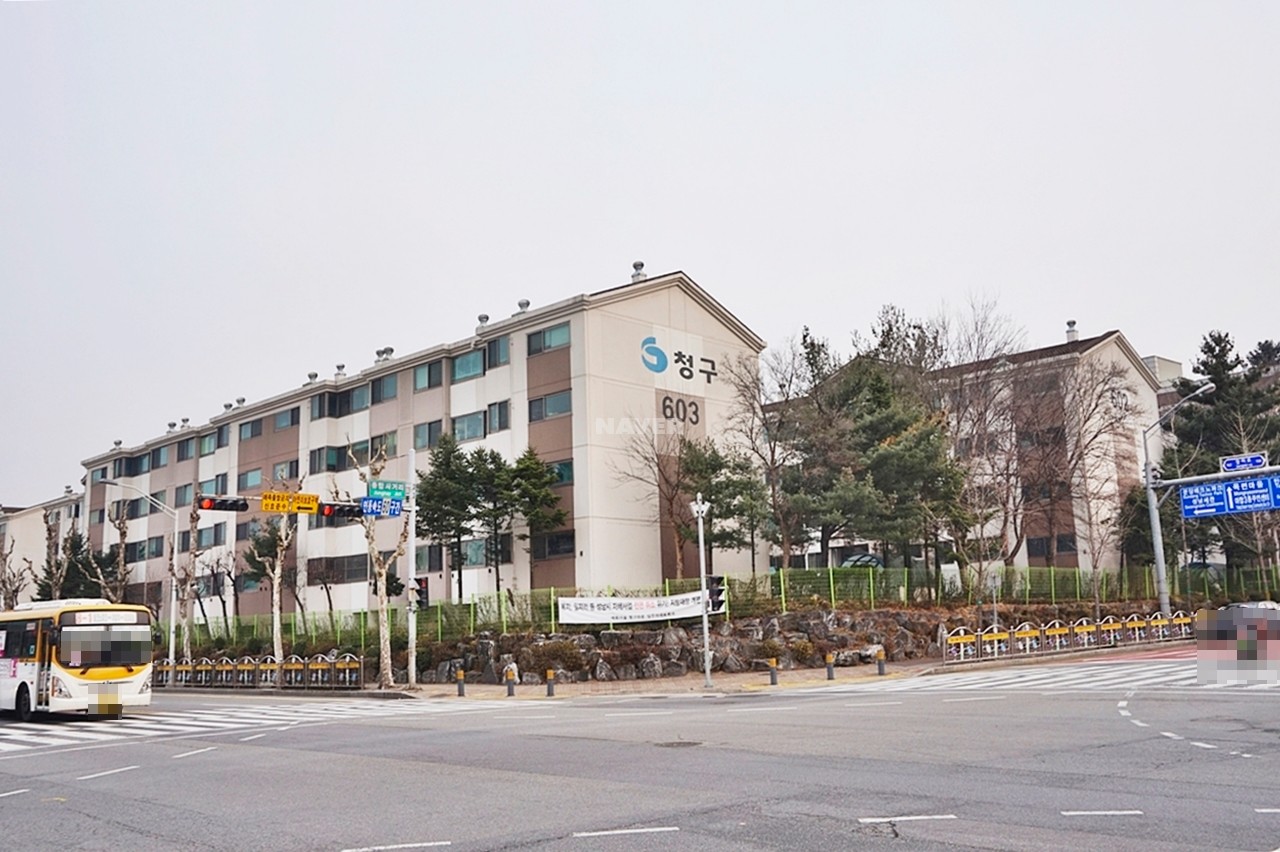 Building entrance with signage