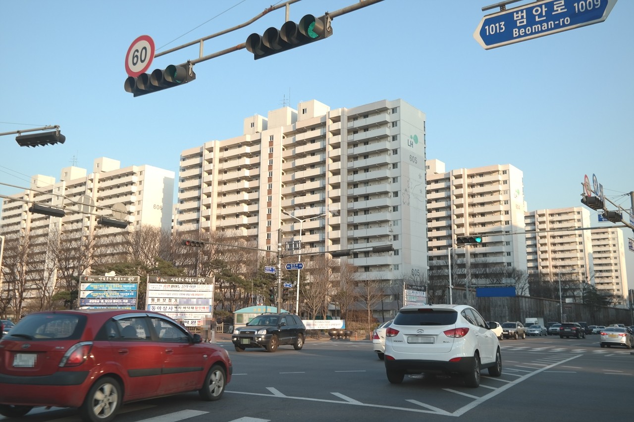 Building entrance with signage