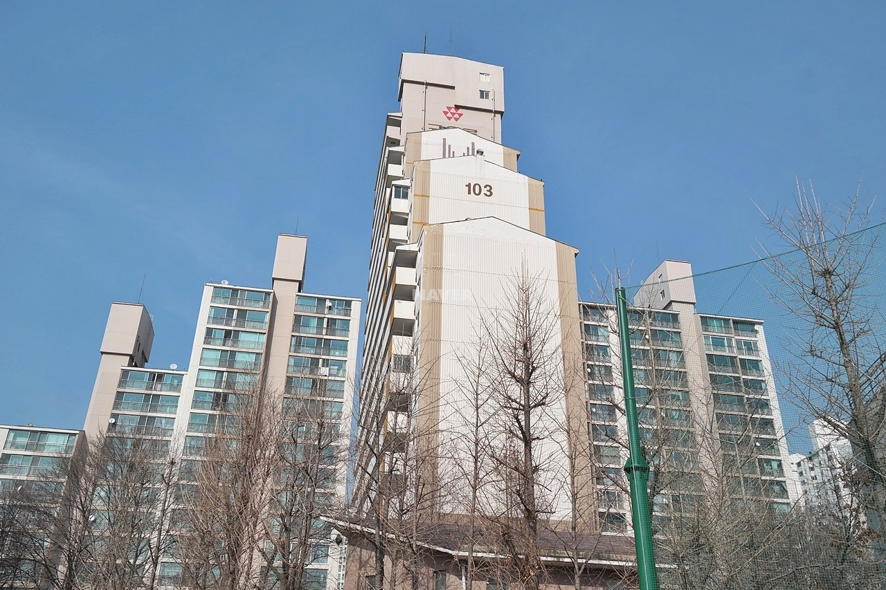 Building entrance with signage