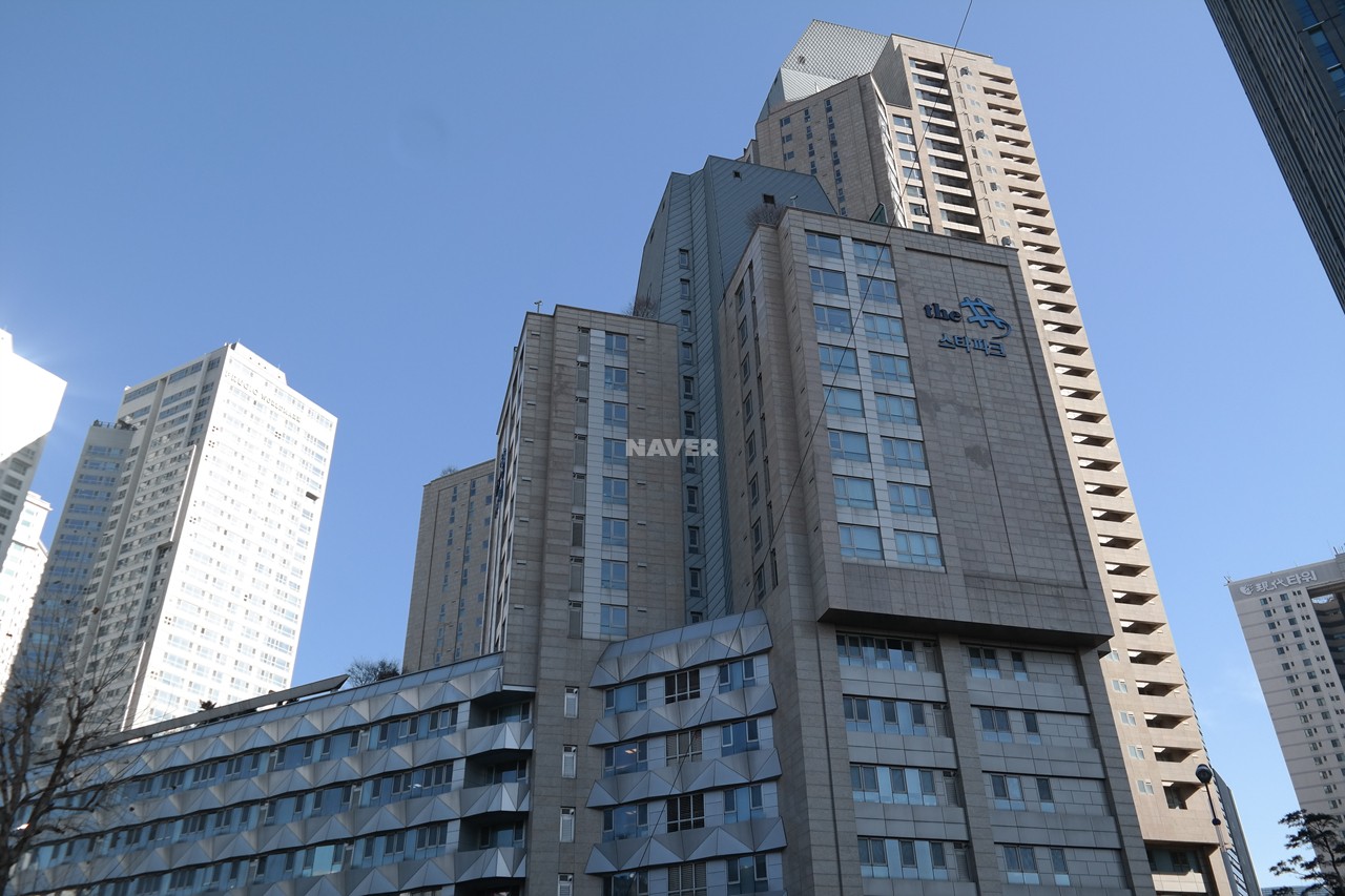 Building entrance with signage