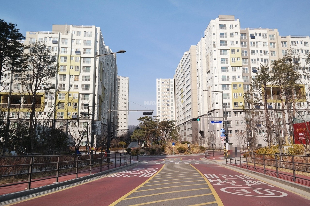 Building entrance with signage