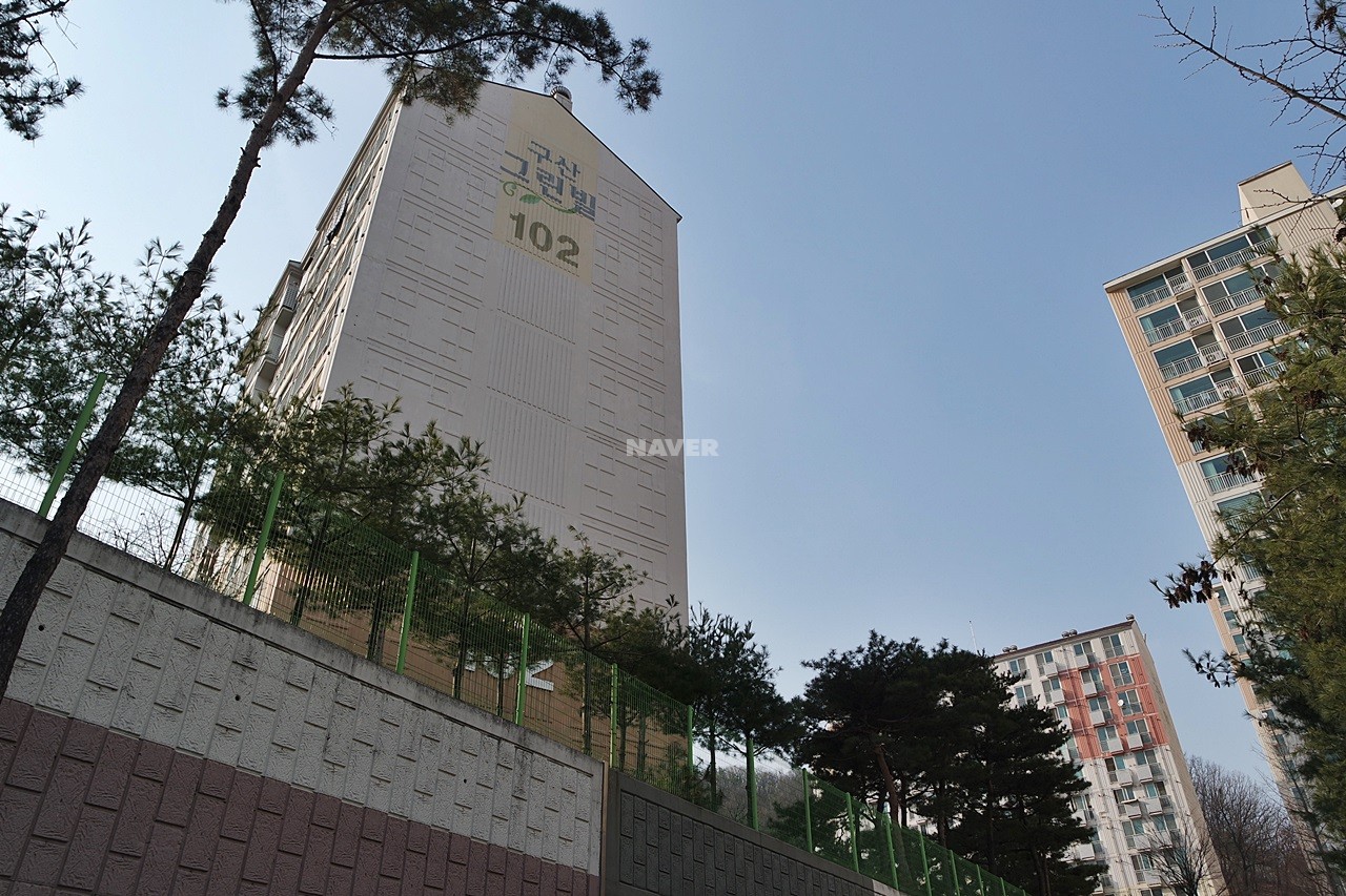Building entrance with signage