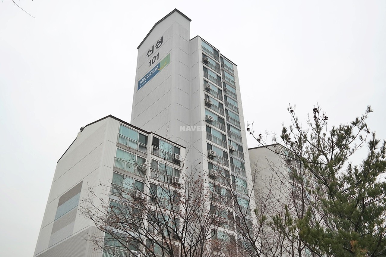 Building entrance with signage