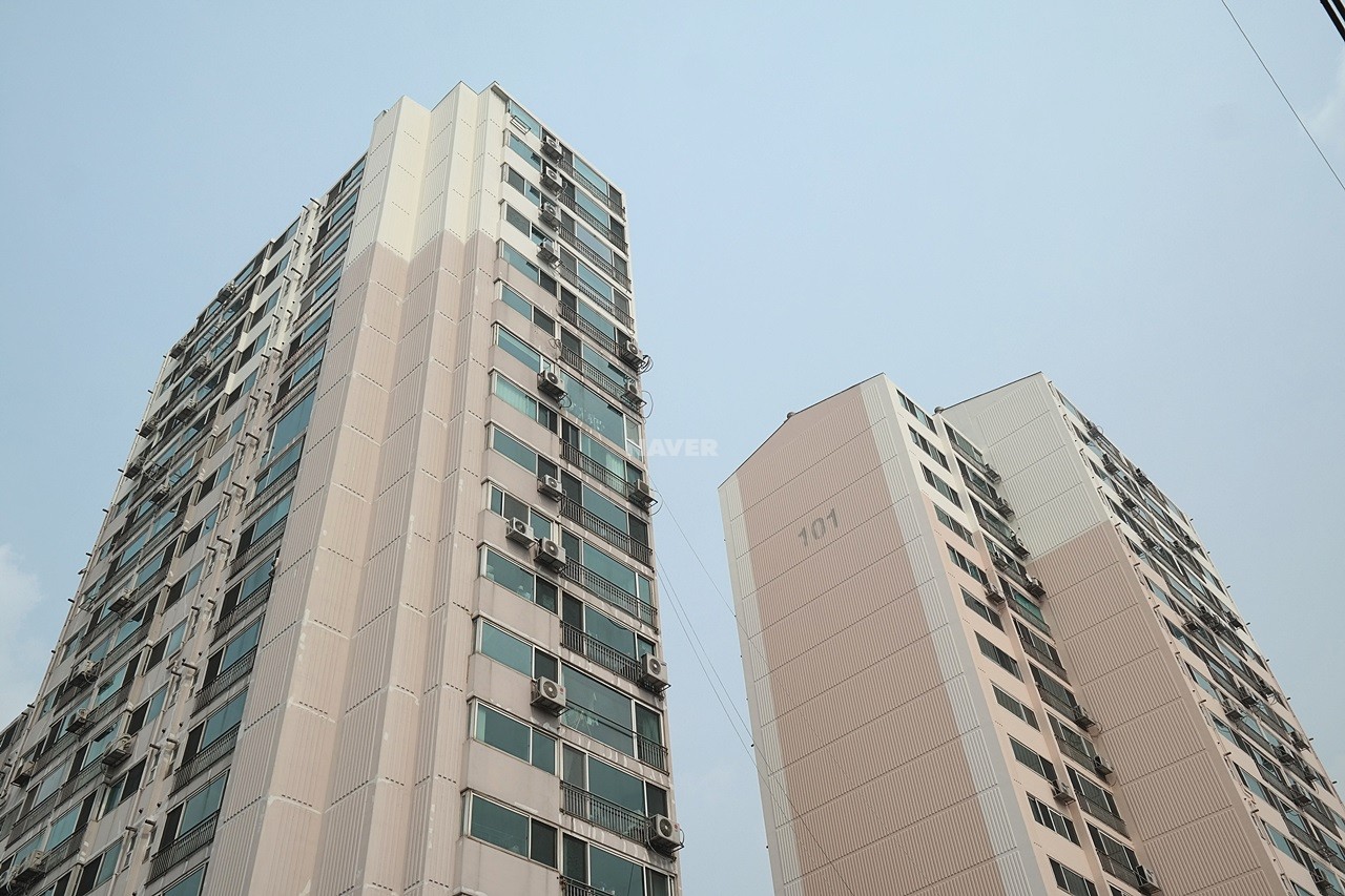 Building entrance with signage