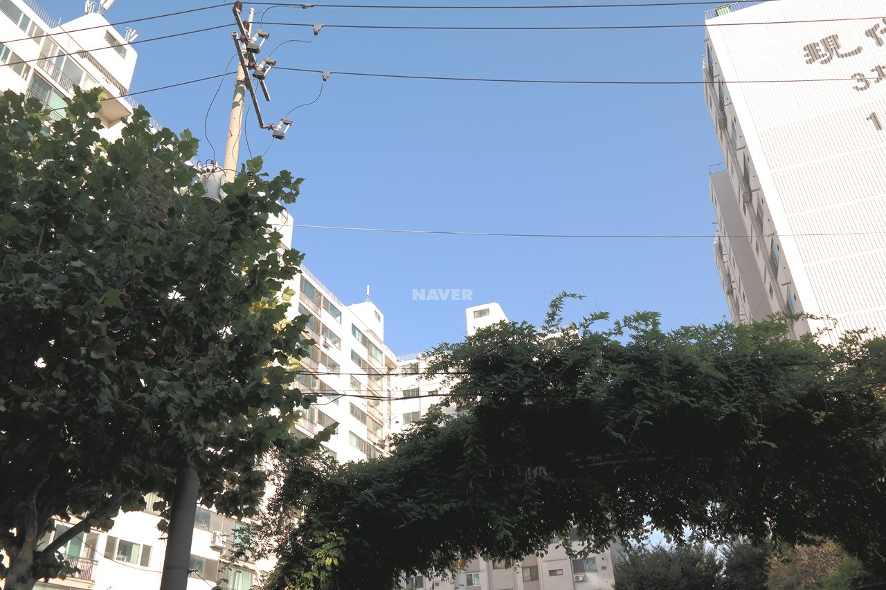 Building entrance with signage
