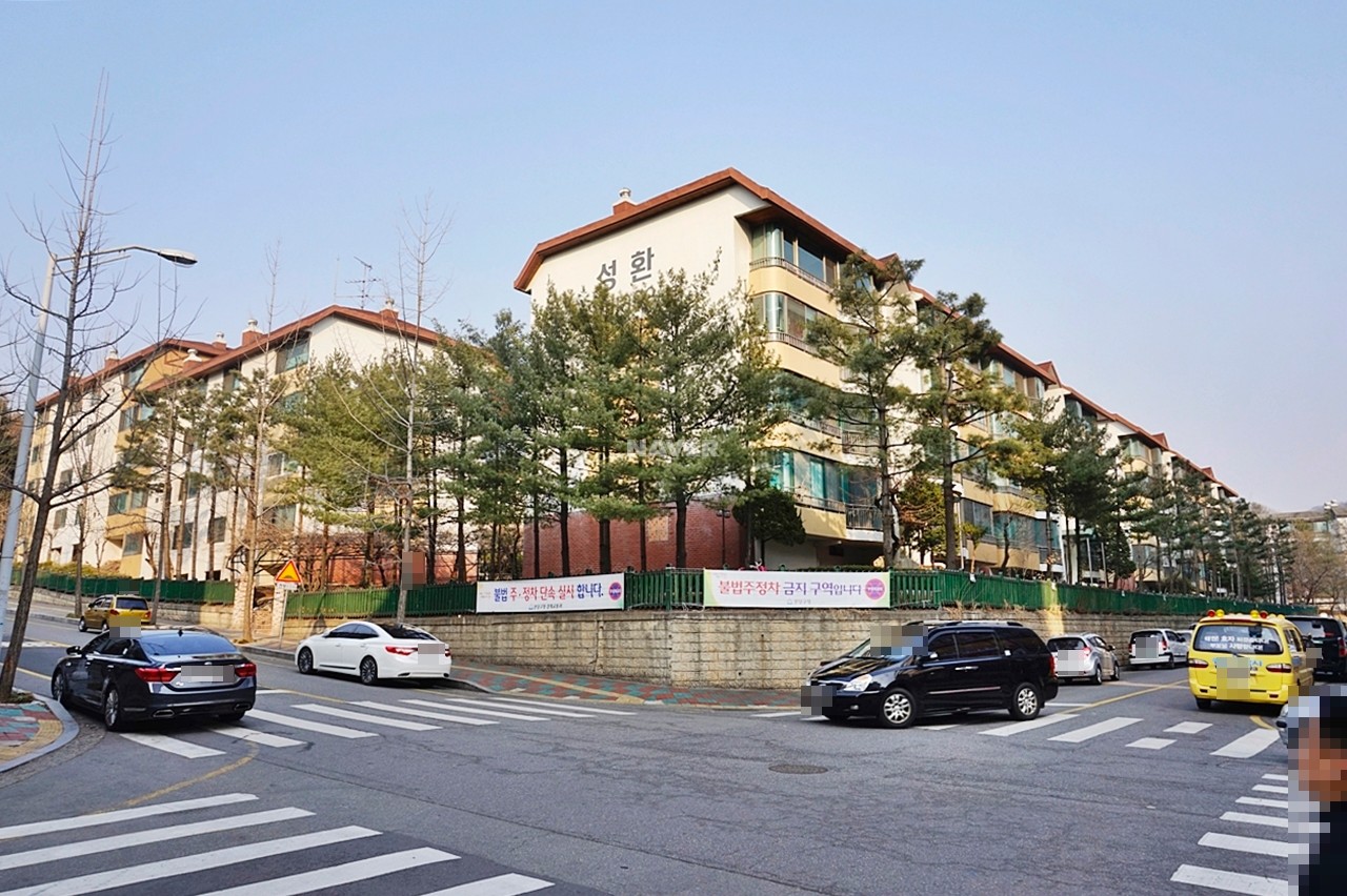 Building entrance with signage