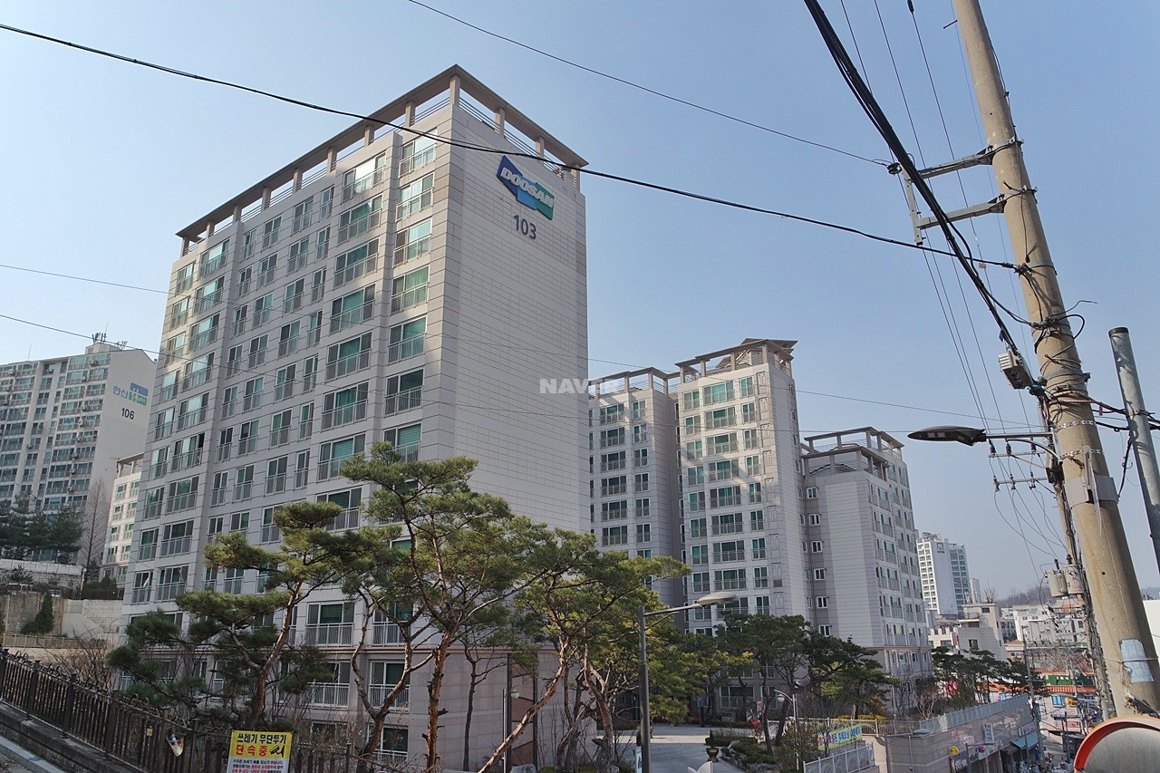 Building entrance with signage