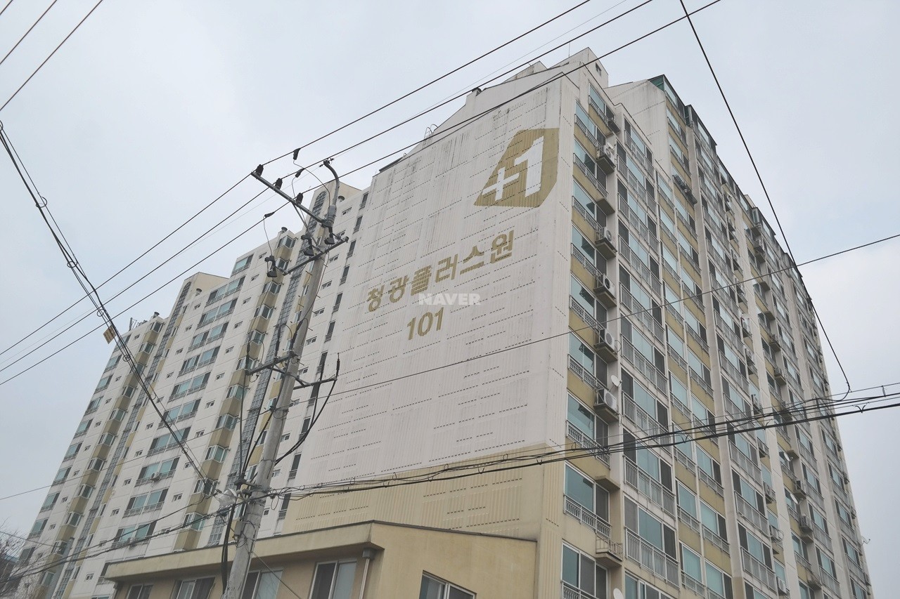 Building entrance with signage