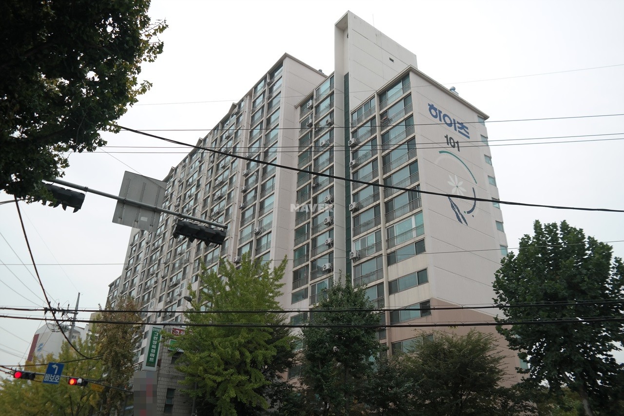 Building entrance with signage