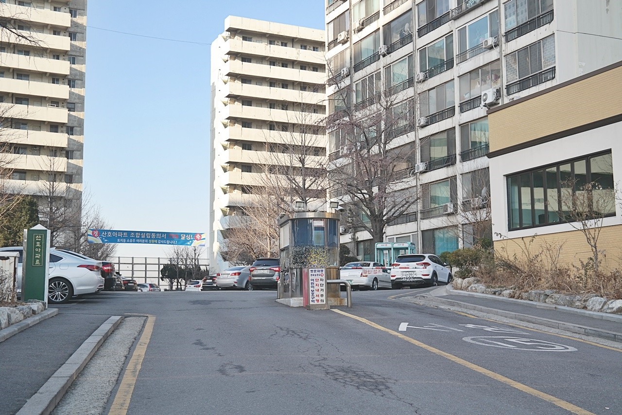 Building entrance with signage