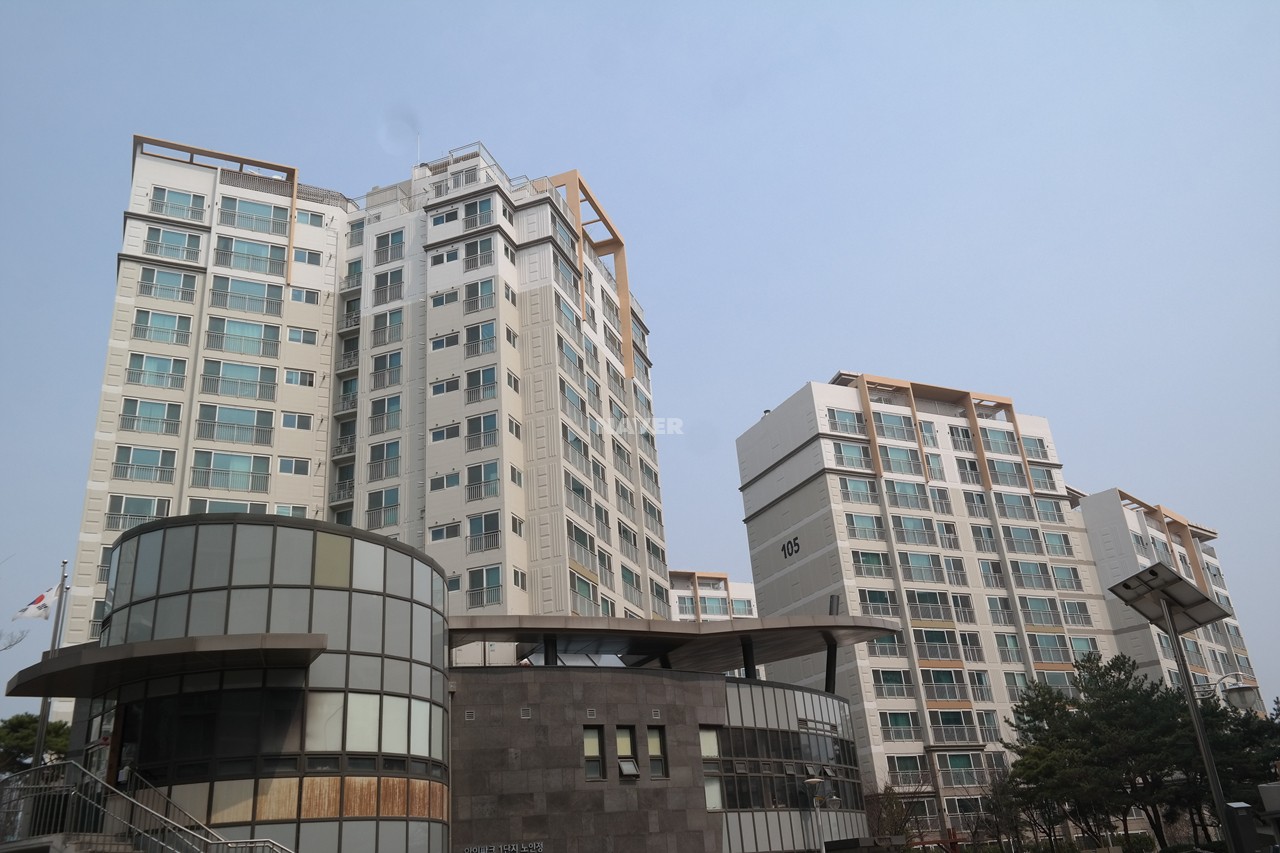 Building entrance with signage