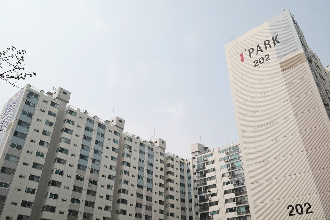 Building entrance with signage
