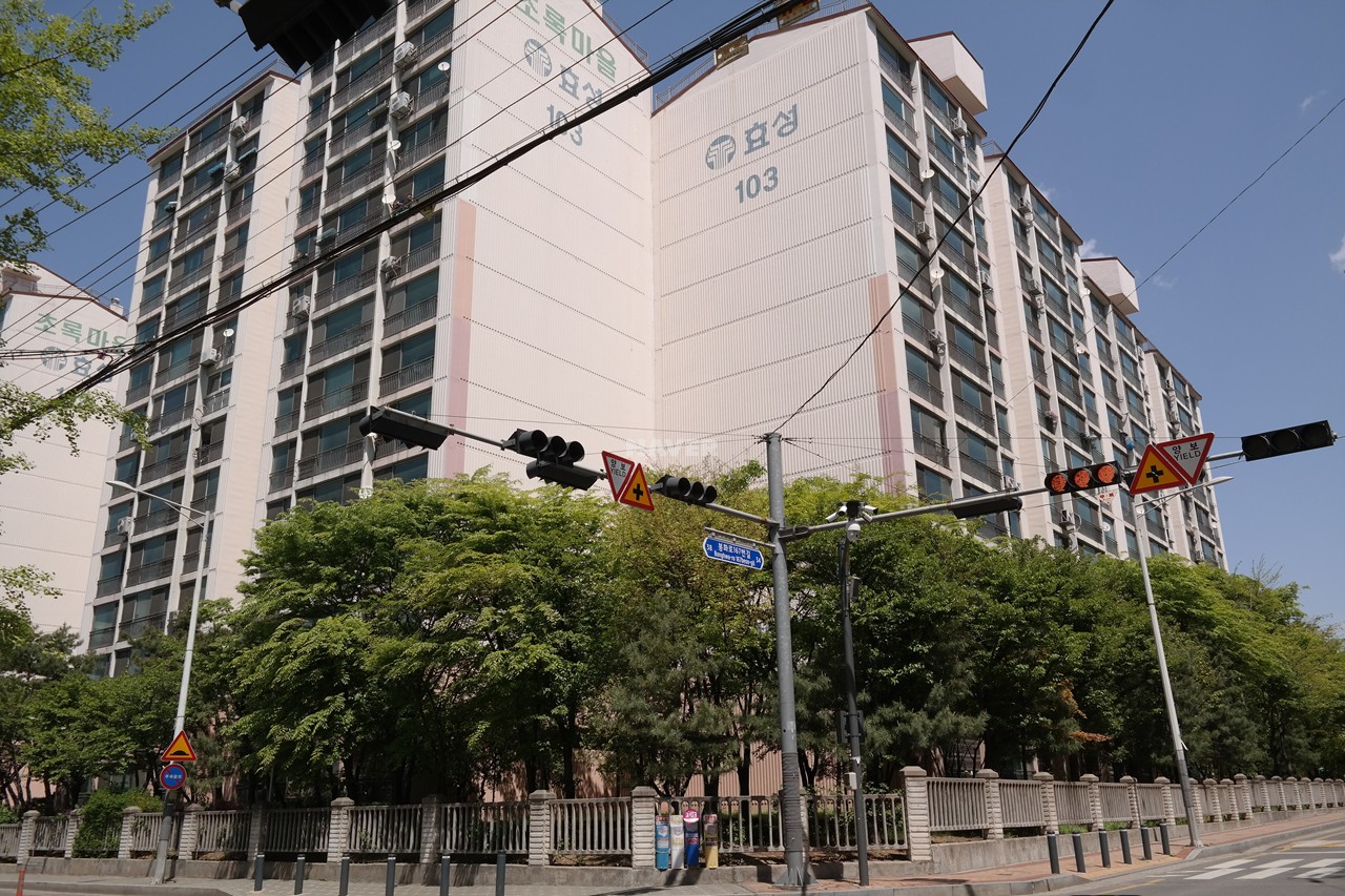 Building entrance with signage