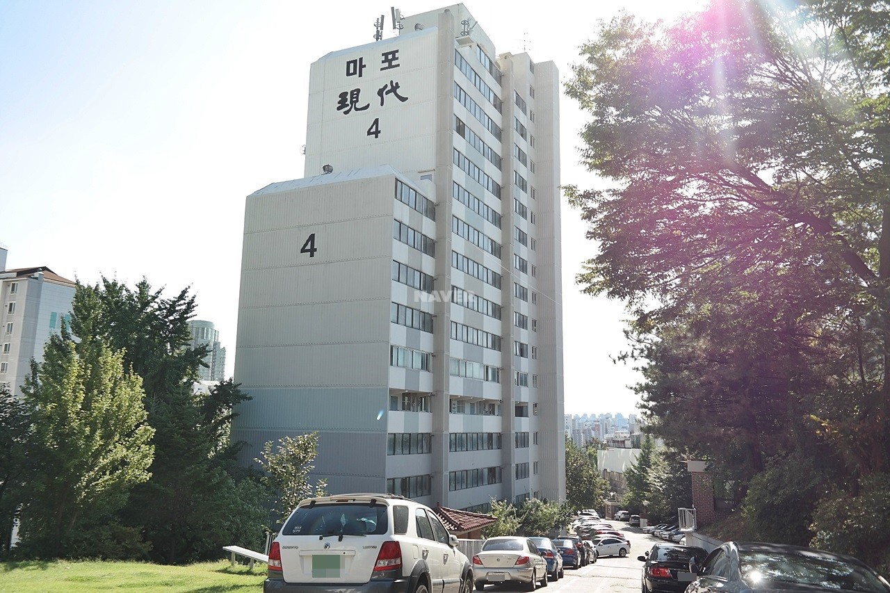 Building entrance with signage