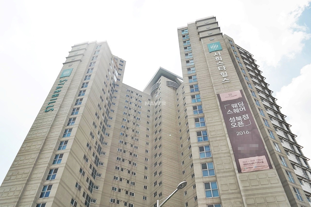 Building entrance with signage