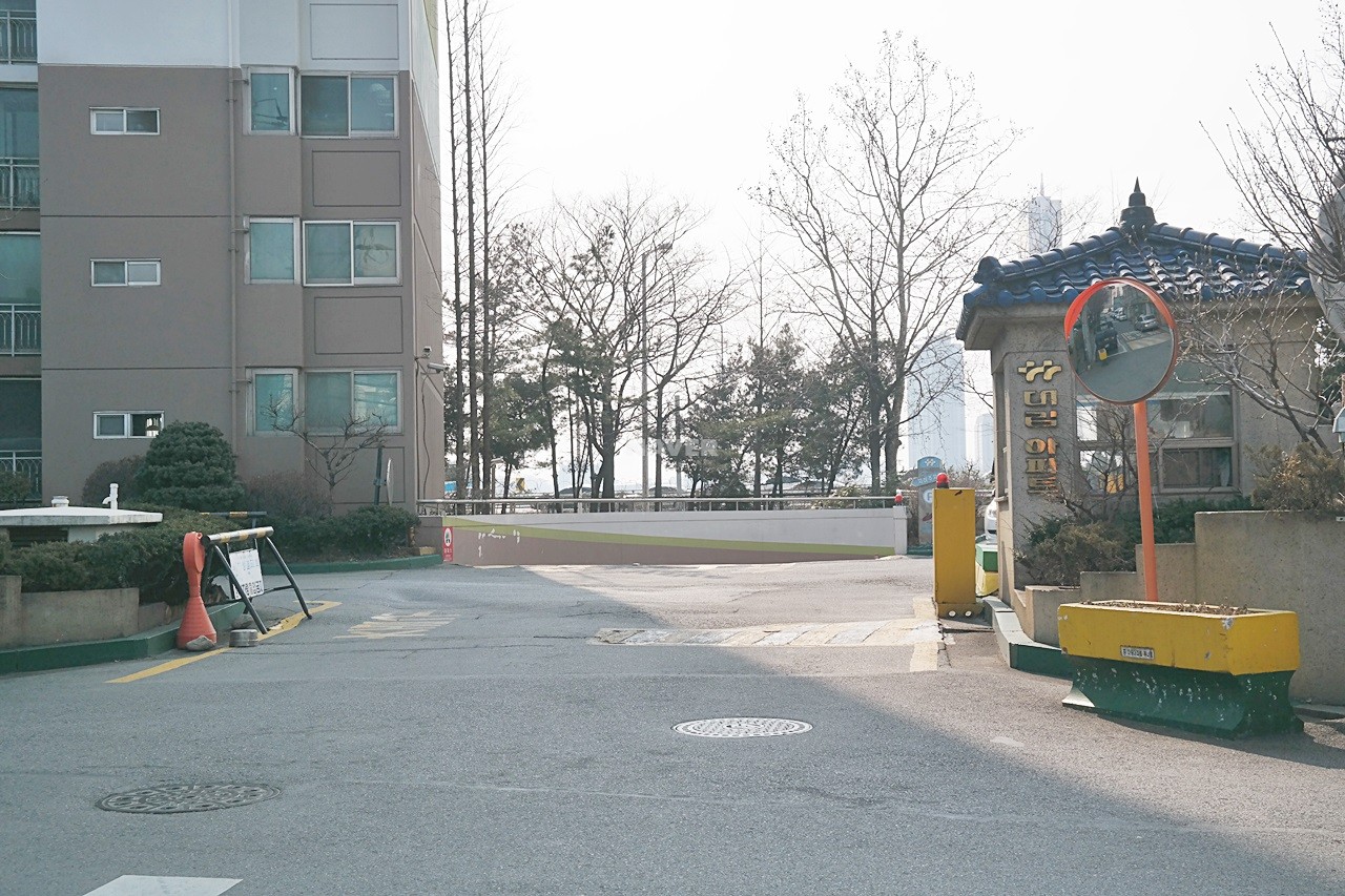 Building entrance with signage