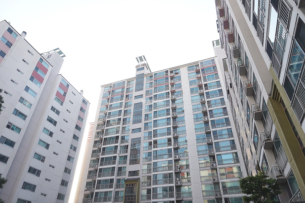 Building entrance with signage