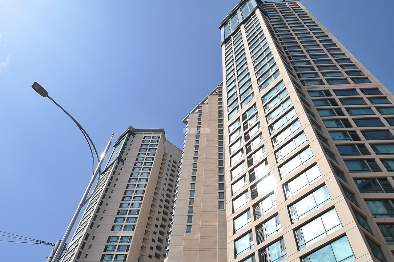 Building entrance with signage