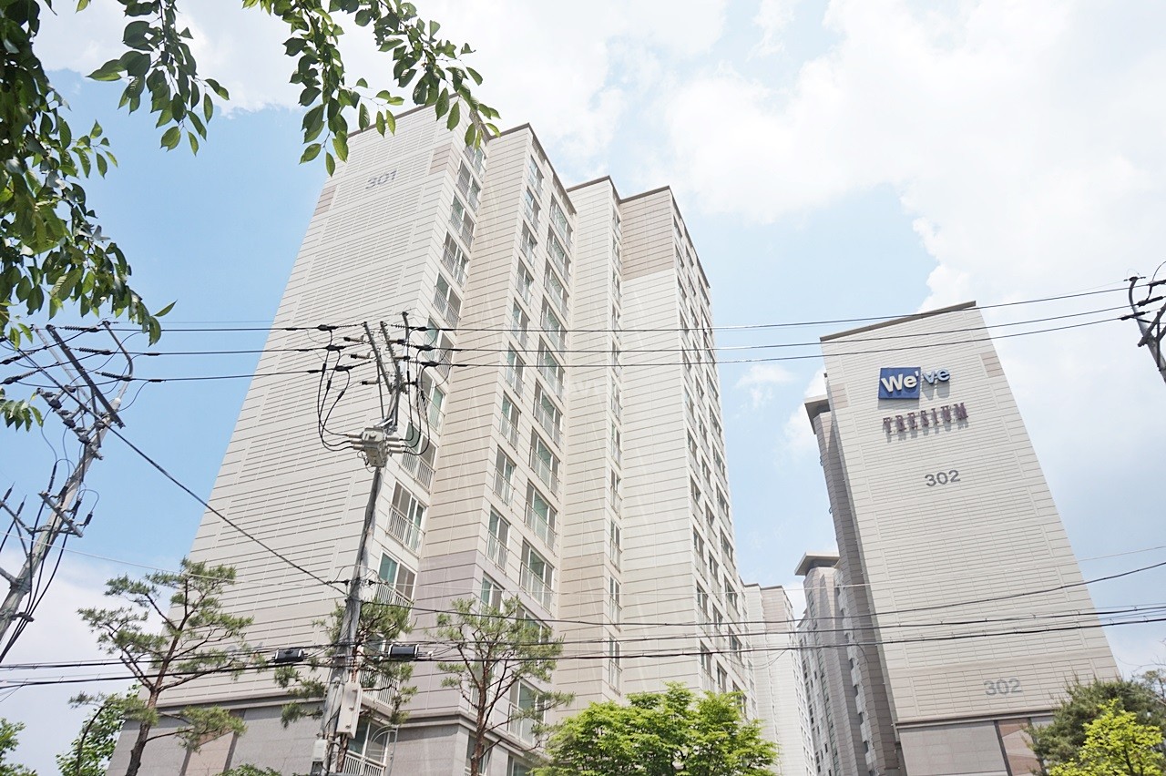Building entrance with signage