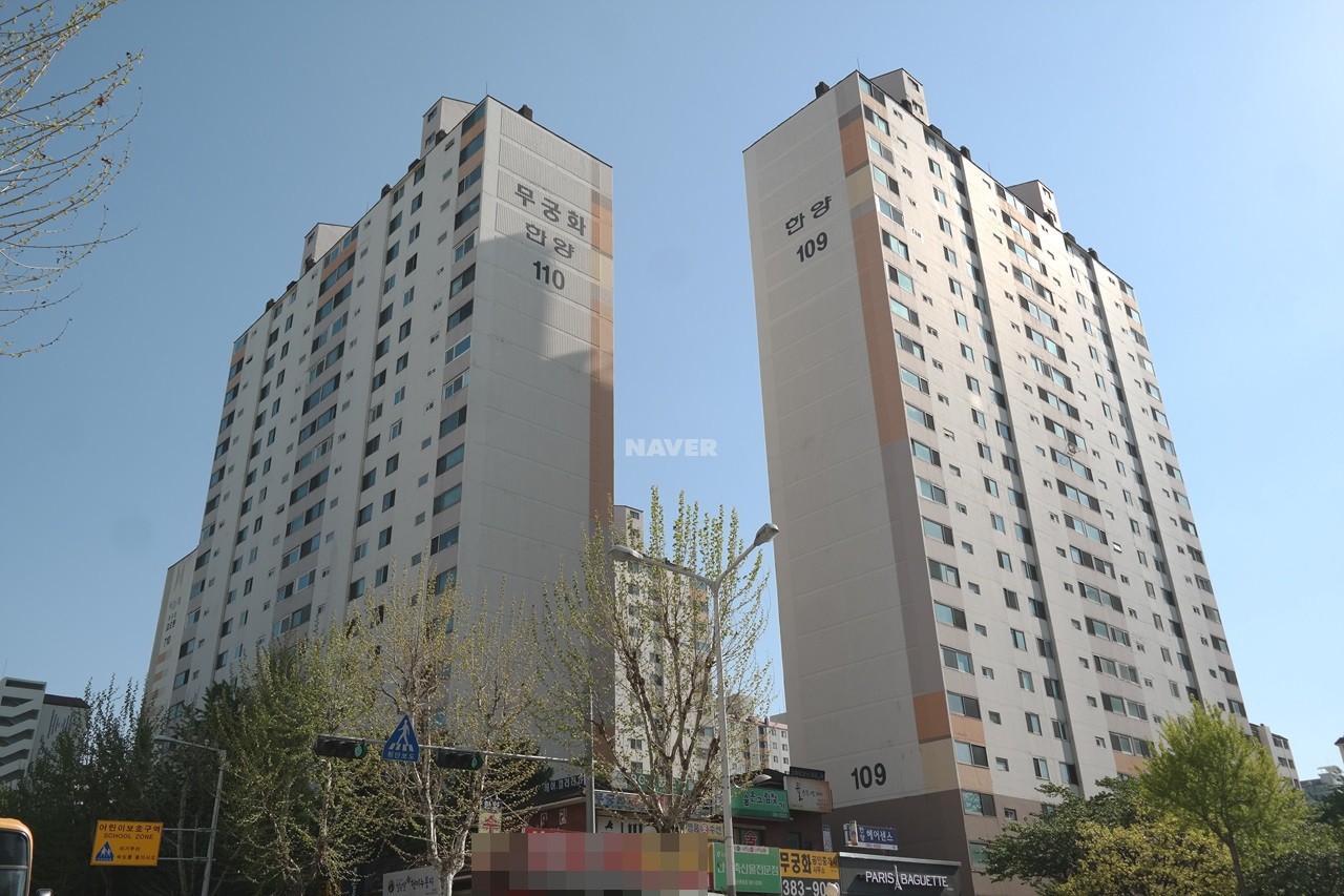Building entrance with signage