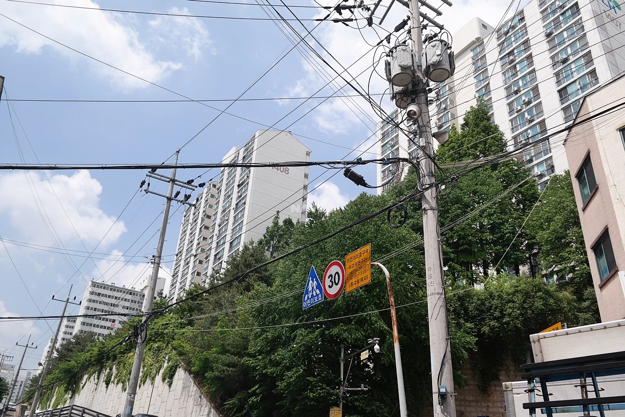 Building entrance with signage