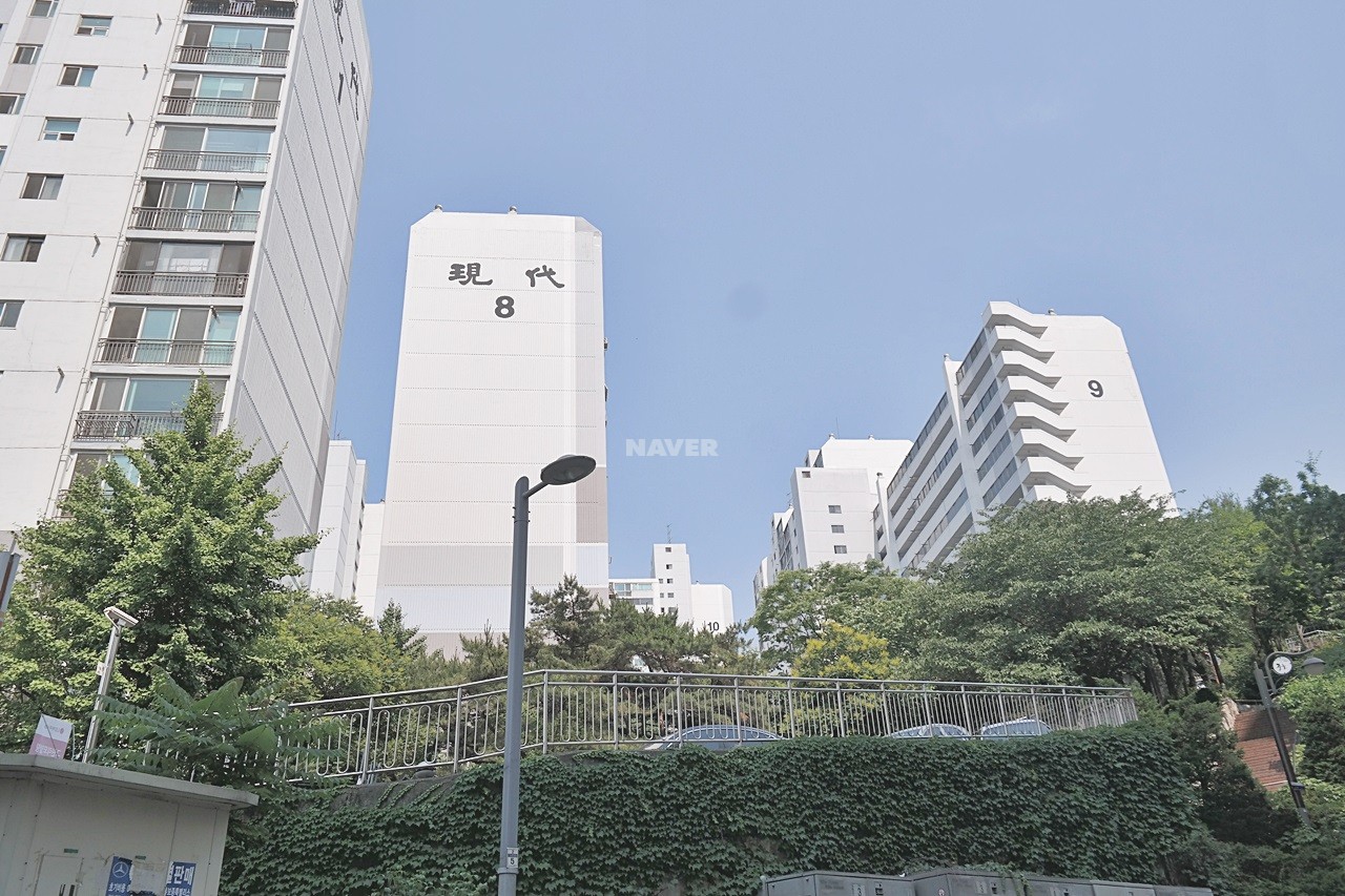 Building entrance with signage