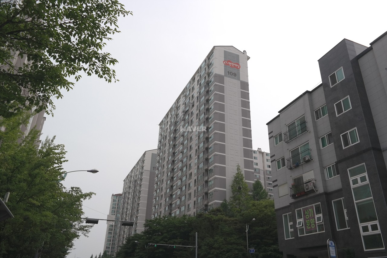 Building entrance with signage