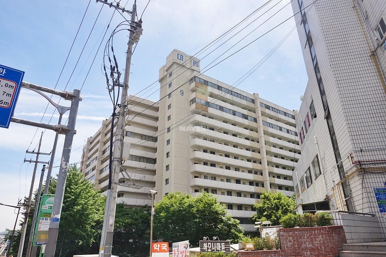 Building entrance with signage