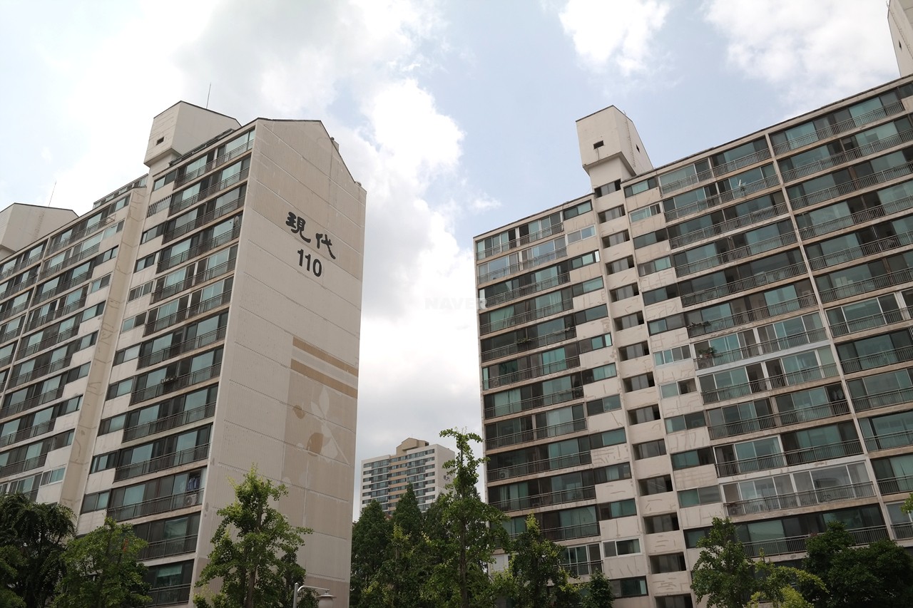Building entrance with signage