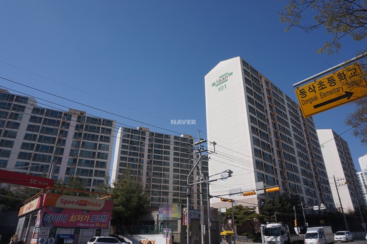 Building entrance with signage