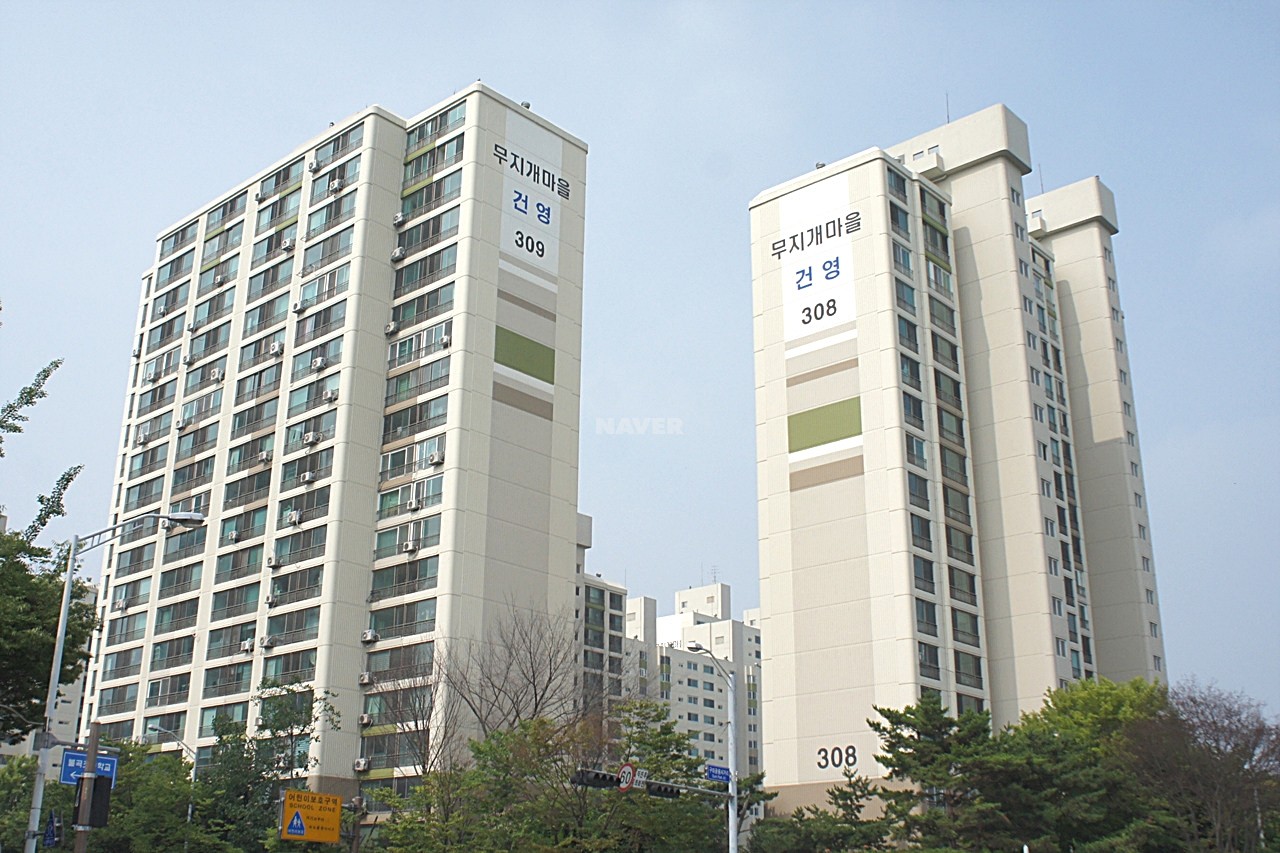 Building entrance with signage
