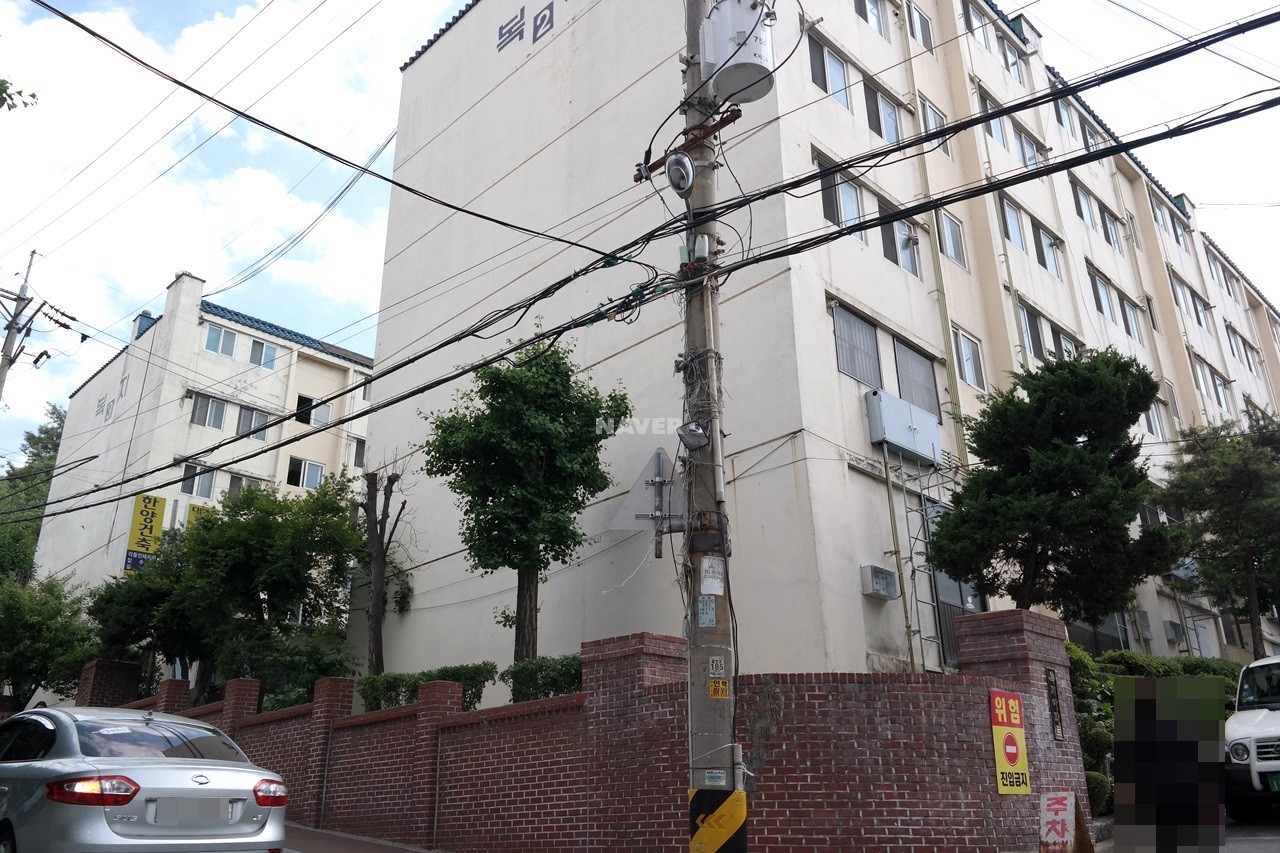 Building entrance with signage