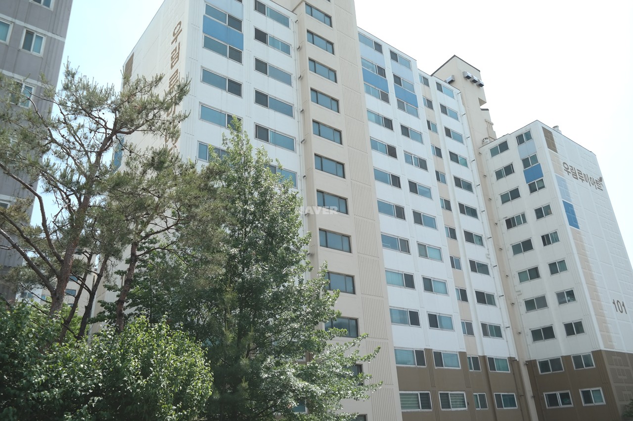 Building entrance with signage