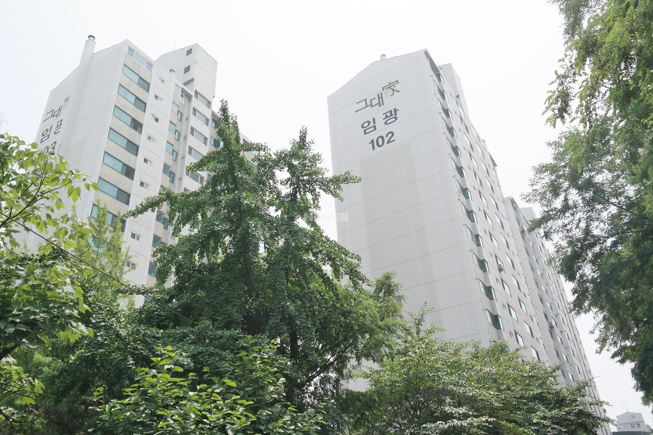 Building entrance with signage
