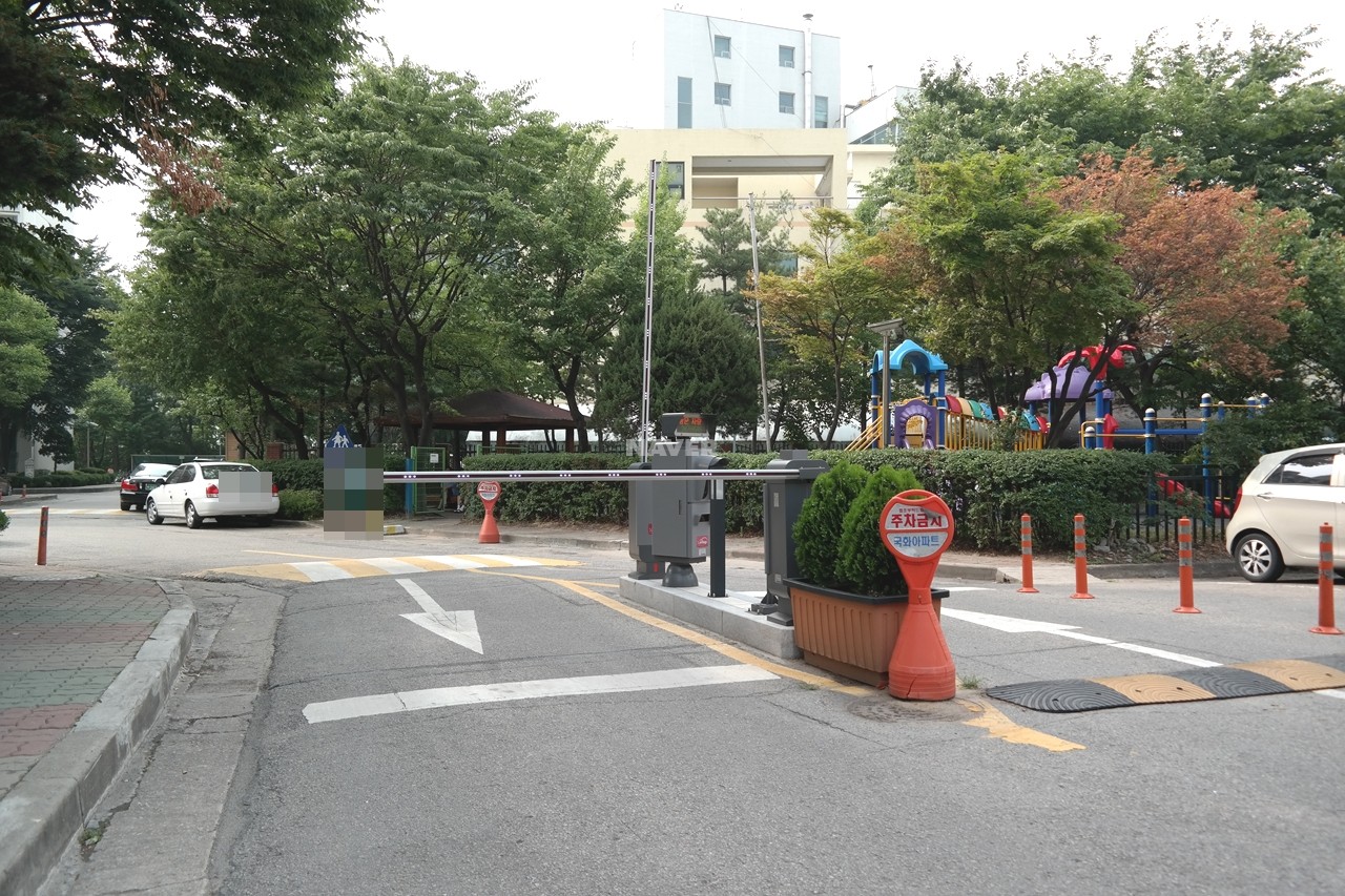 Building entrance with signage