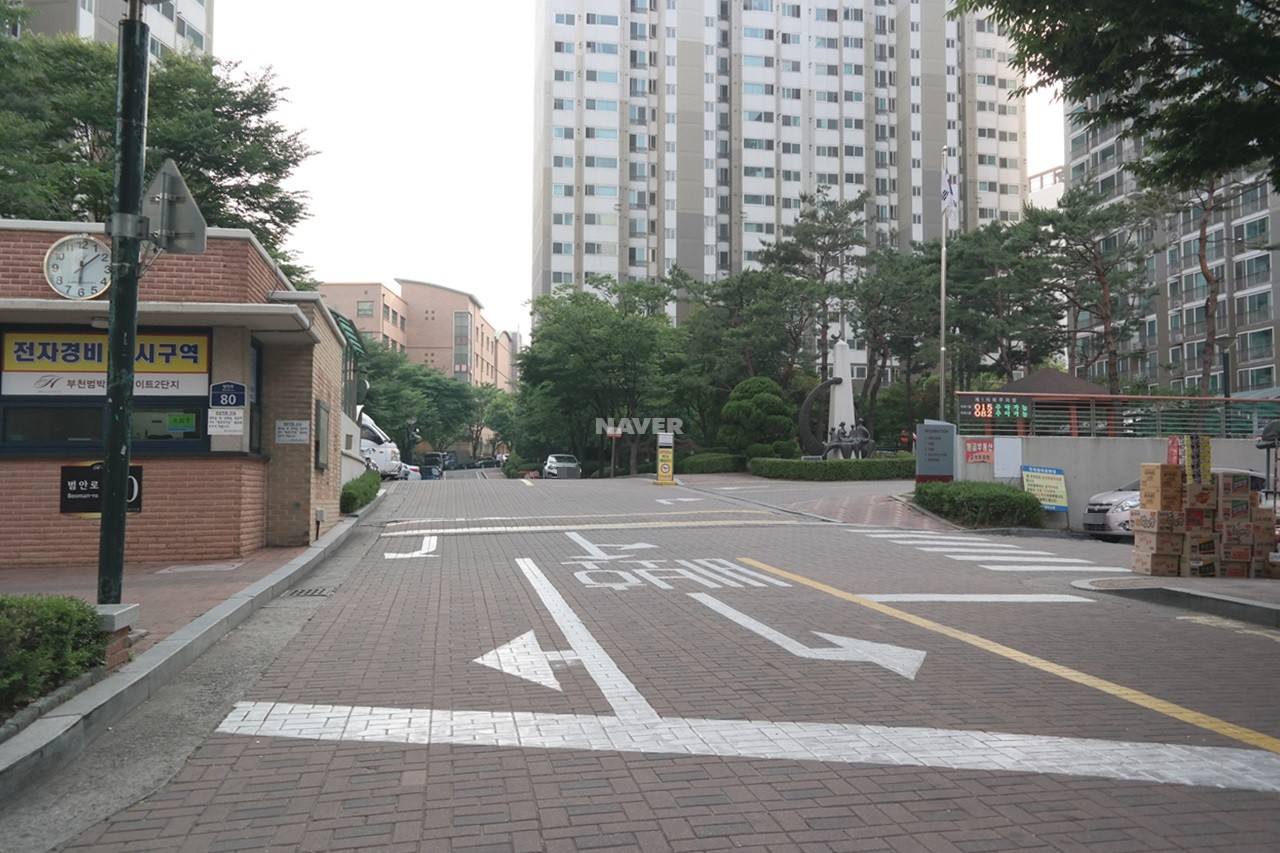 Building entrance with signage