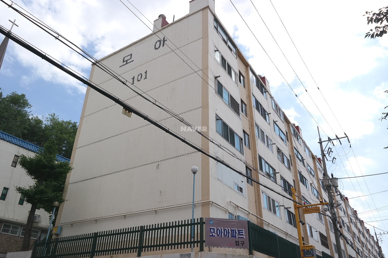 Building entrance with signage