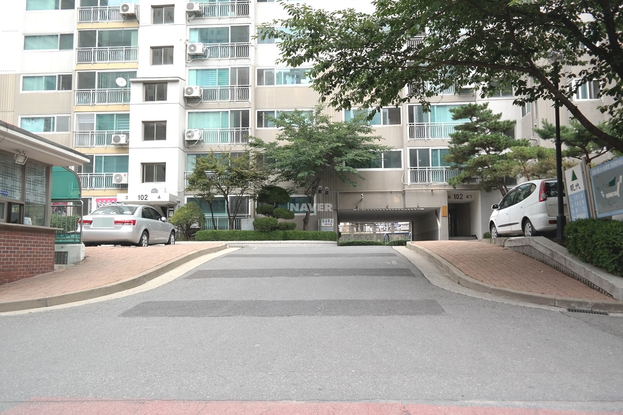 Building entrance with signage