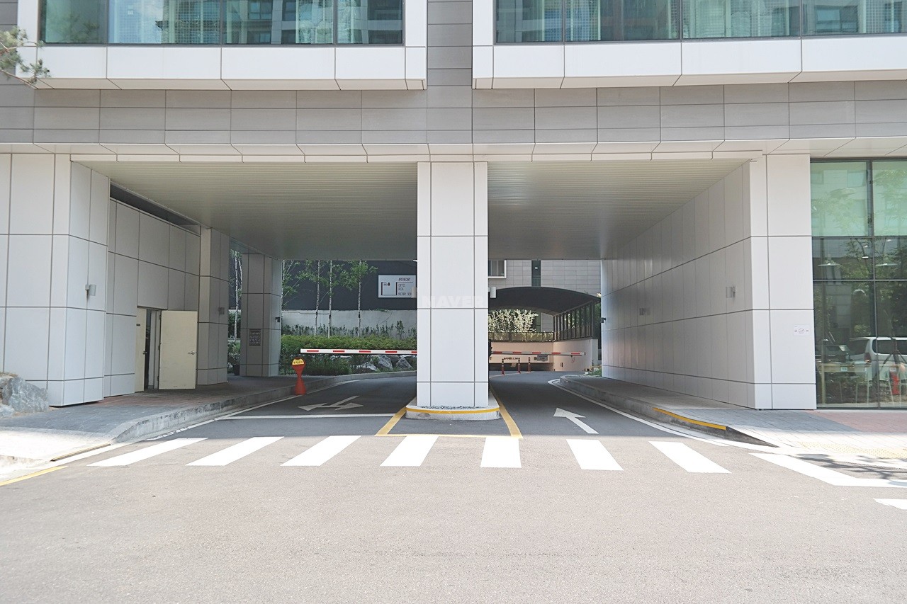 Building entrance with signage
