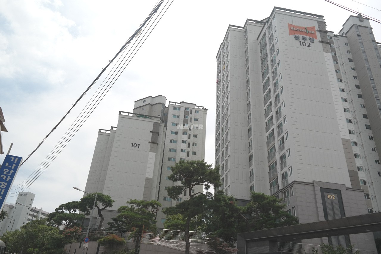 Building entrance with signage