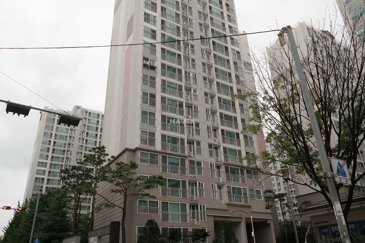 Building entrance with signage