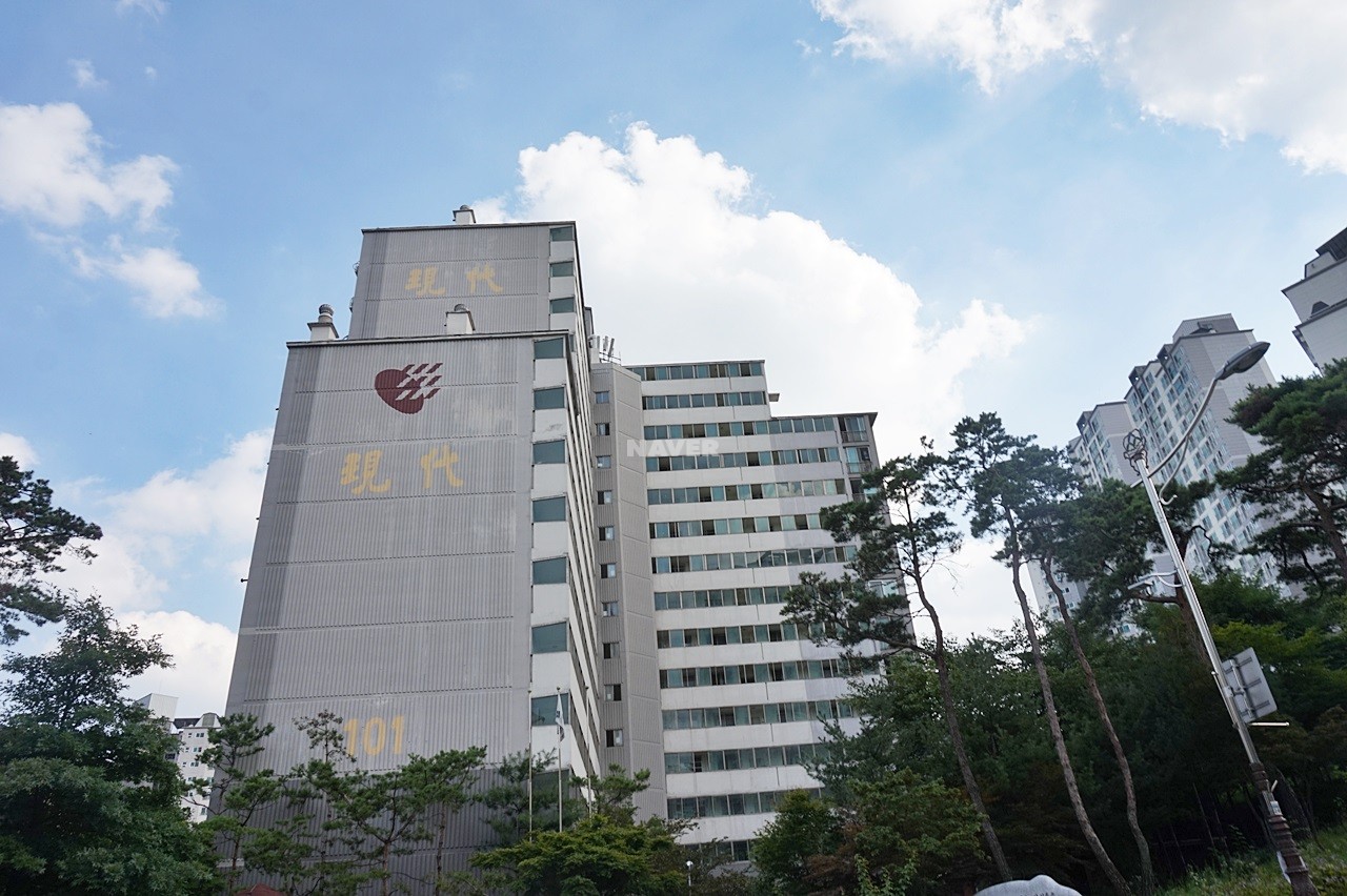 Building entrance with signage