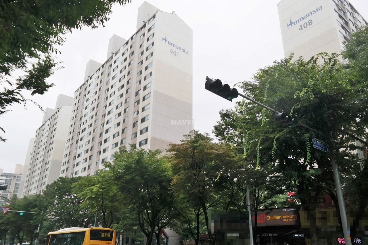 Building entrance with signage