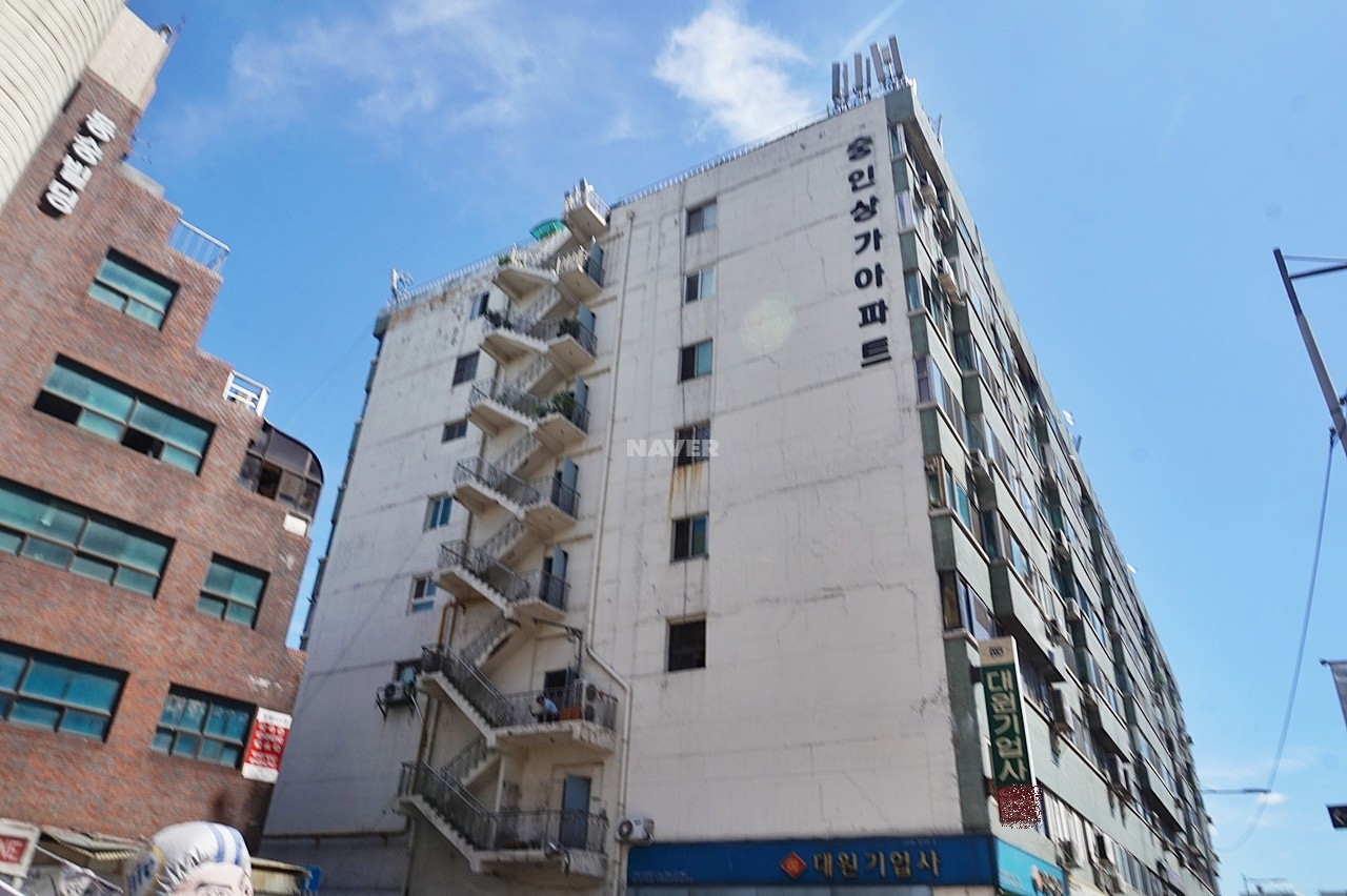 Building entrance with signage