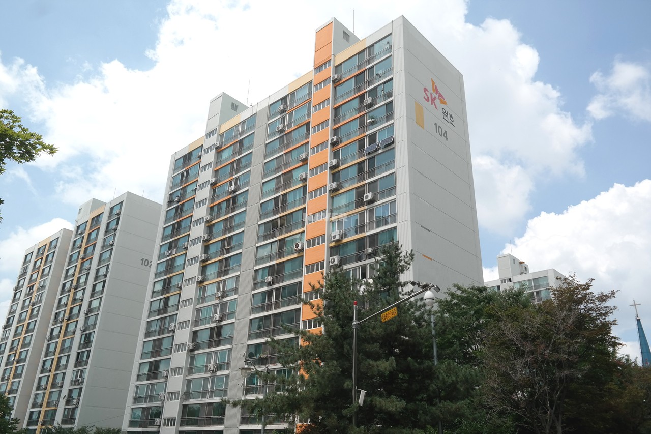 Building entrance with signage