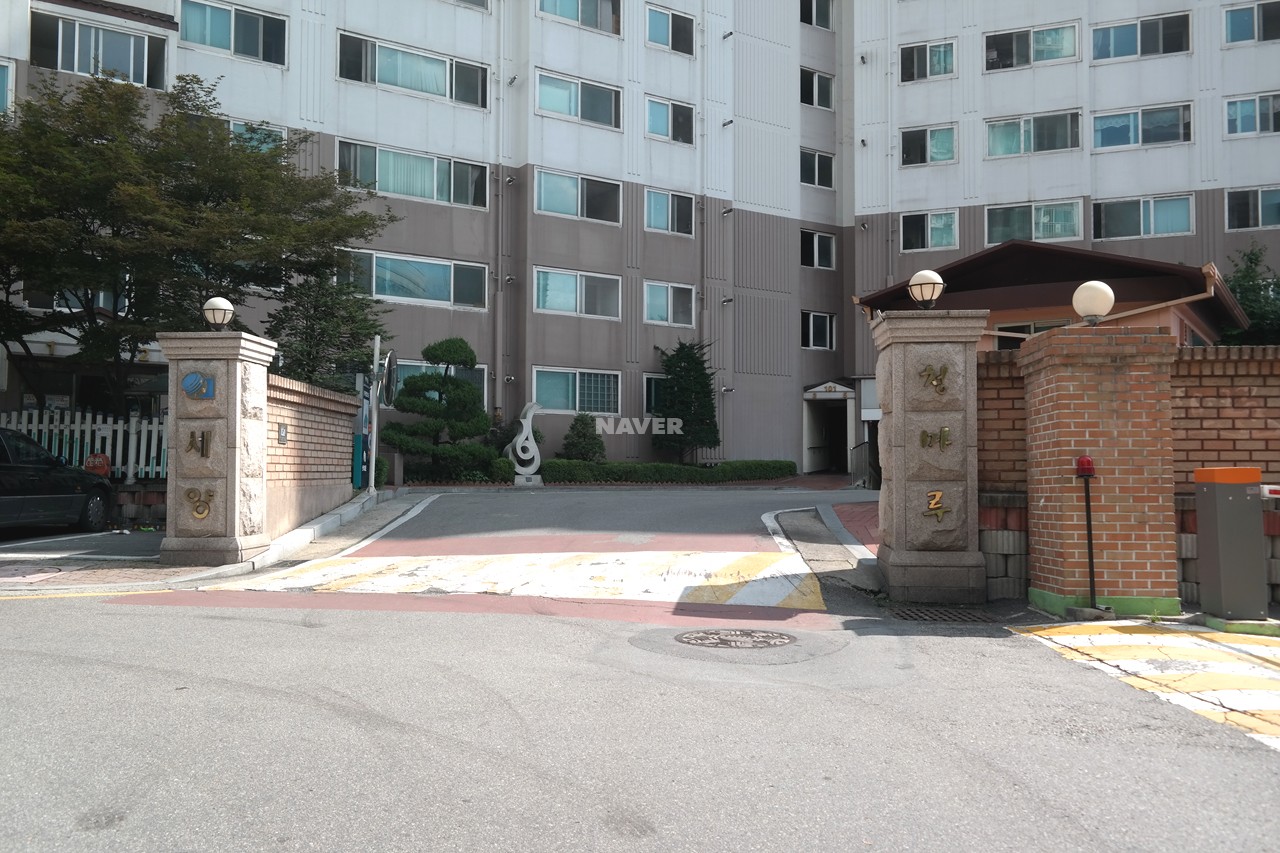 Building entrance with signage