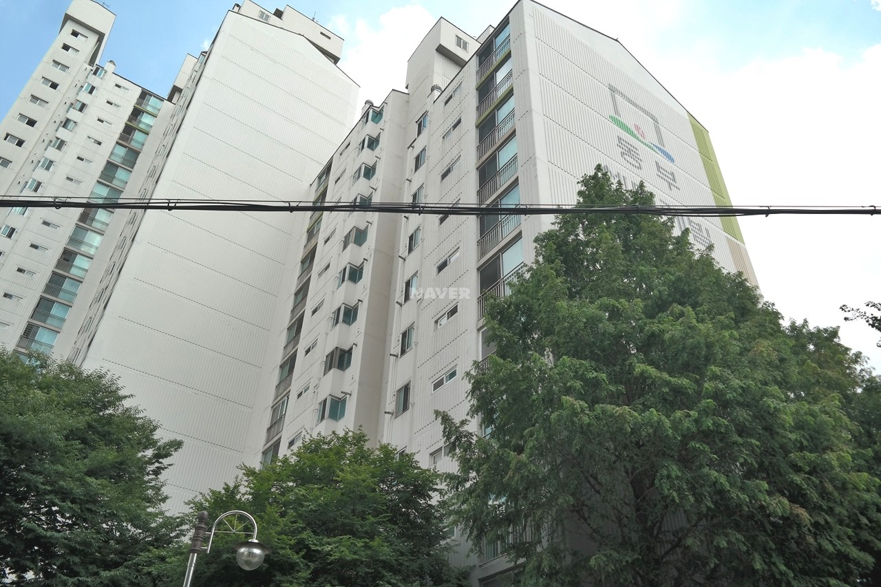 Building entrance with signage