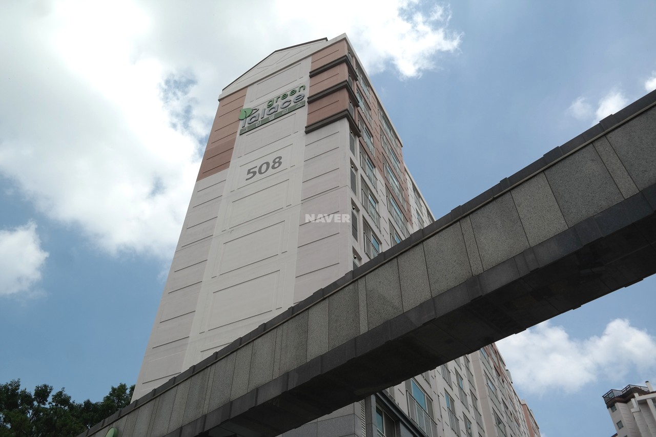 Building entrance with signage