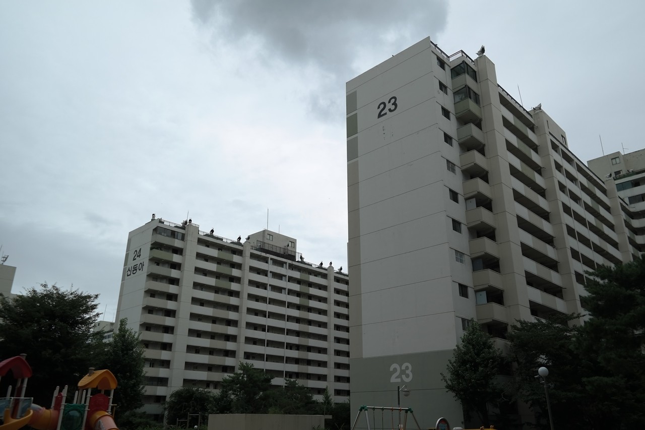 Building entrance with signage