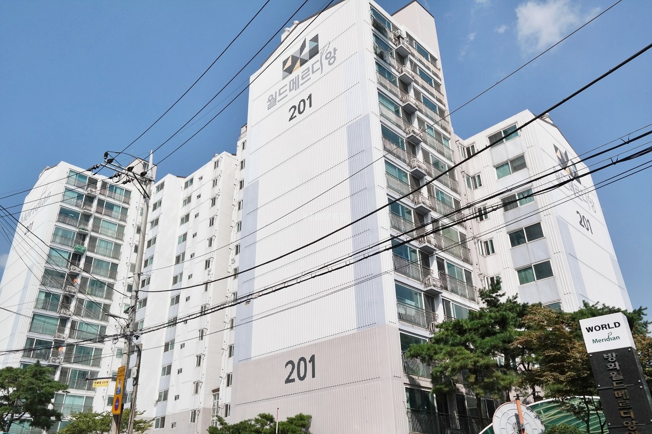 Building entrance with signage